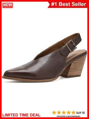 Seychelles Pointed Toe Slingback Heels with Cuban Heel and Buckle Closure